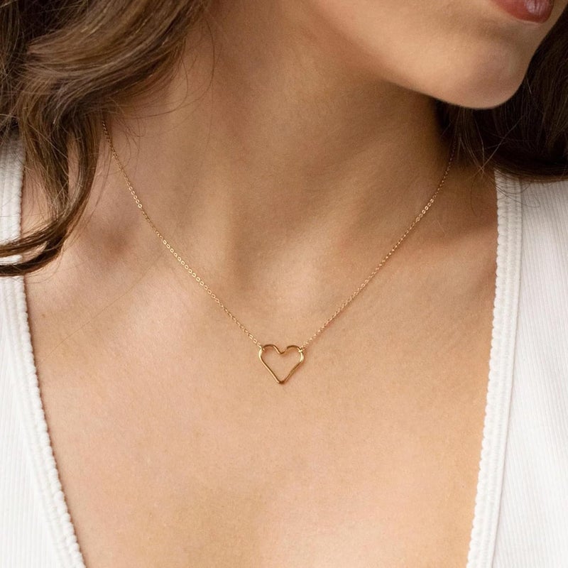 Ieftop Valentines Birthday Gifts for Women Teen Girls - Dainty 14K Gold/Silver Plated Cute Heart Handmade Disc Circle Bee Choker Adjustable Necklace for Women Teenage Girl Trendy Jewelry - Image 3